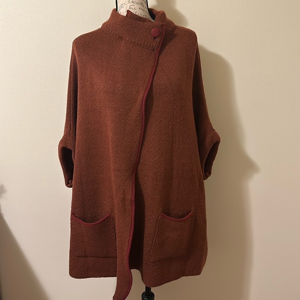 Lc Lauren Conrad One Size Poncho Rust Color - image 1